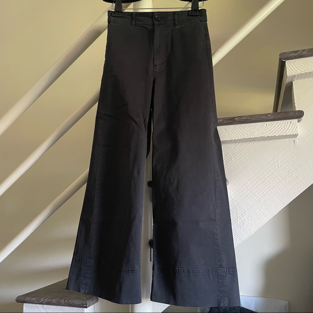 Everlane Washed Black Gray Wide Legs Pants